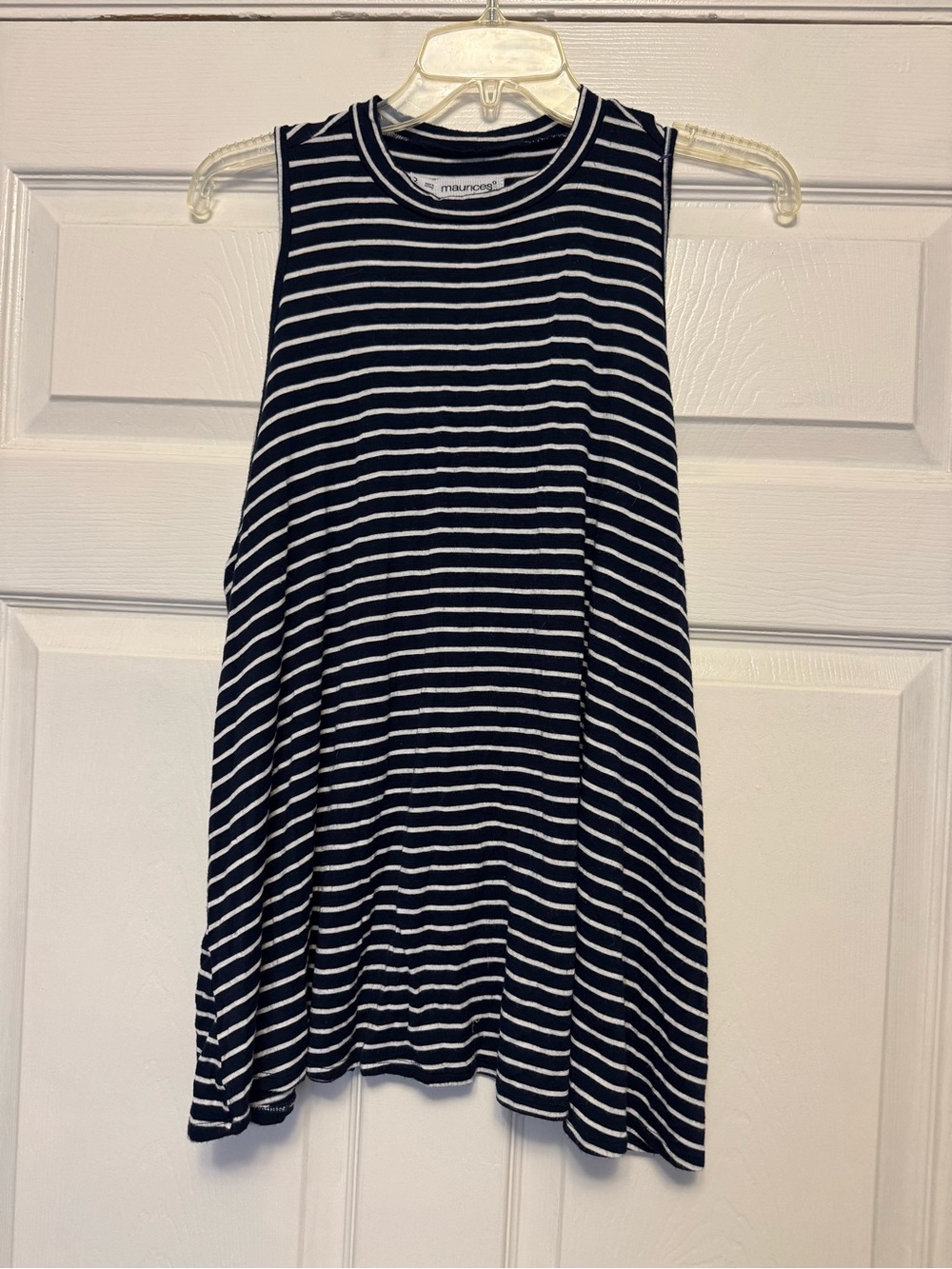 Maurices Navy & White Striped Swing Tank Top